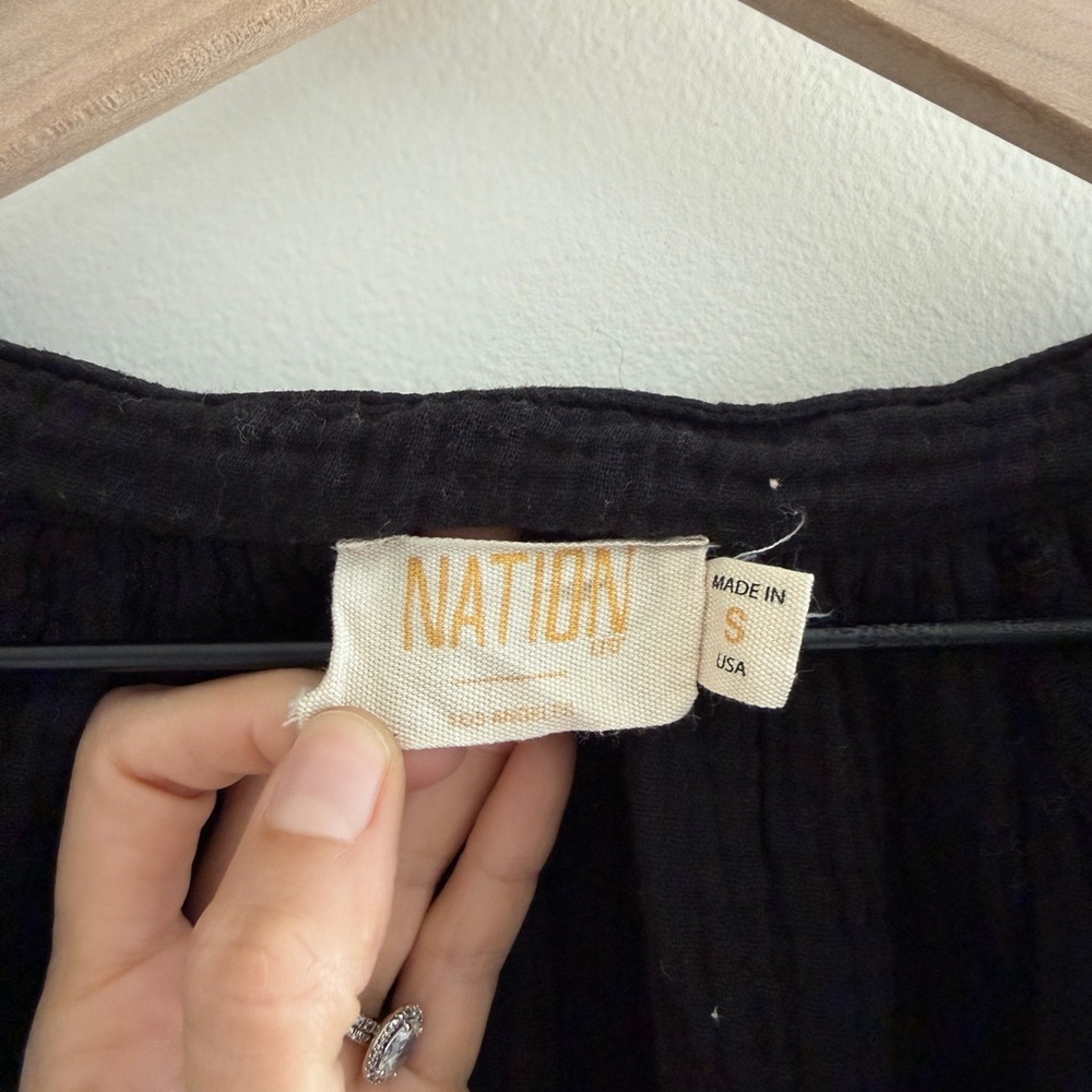 Nation LTD Black Cotton Gauze Blouse – Size S (Made in USA) - Picture 4 of 6